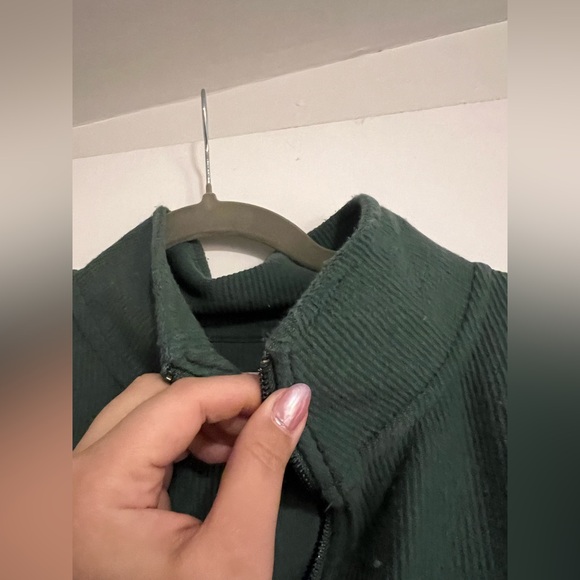 Thread & Supply Forest Green Pullover Quarter Zip Vintage 90’s Look Sweater Blue - Picture 7 of 7